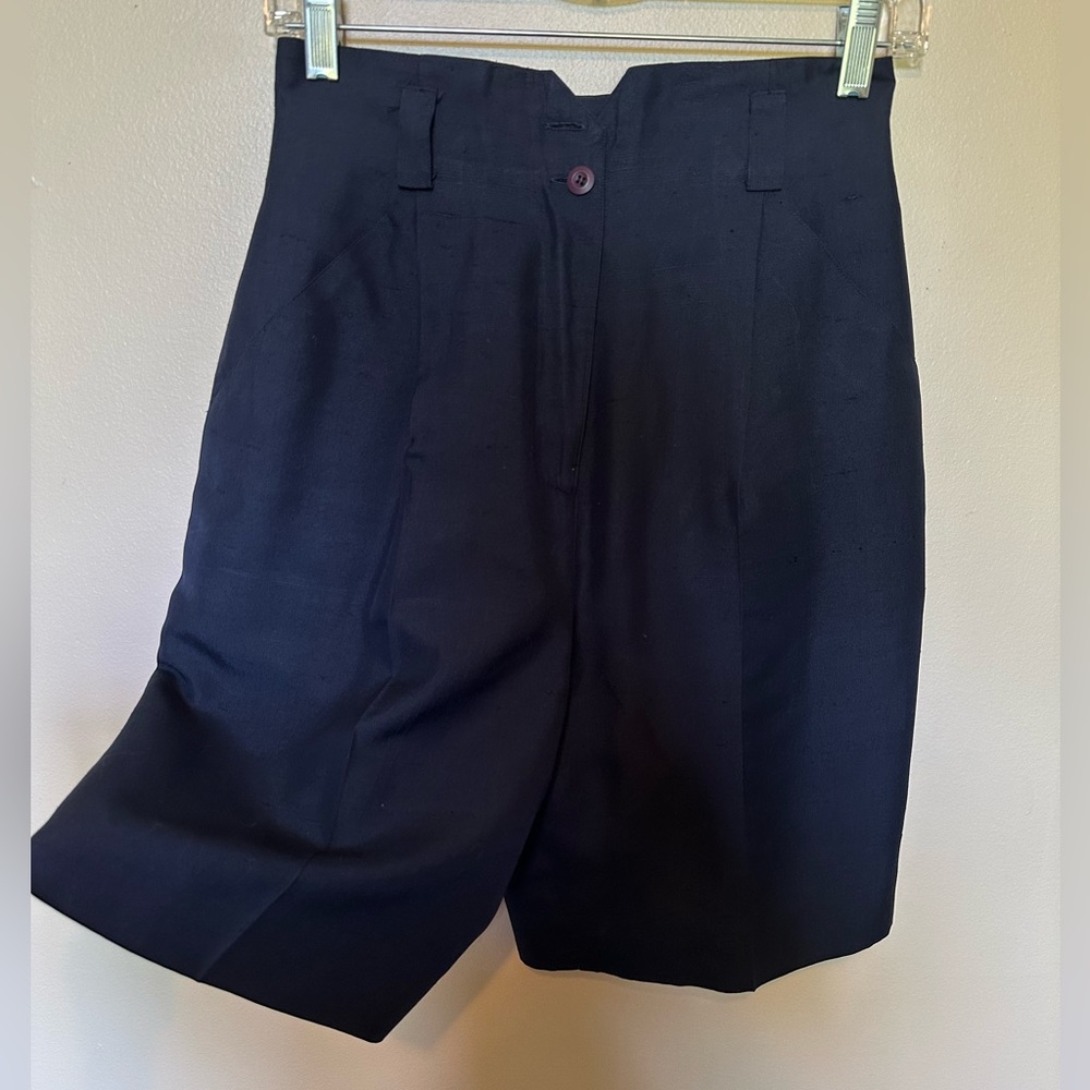 Vintage Silk Long Shorts dark blue by Eleanor P Brenner